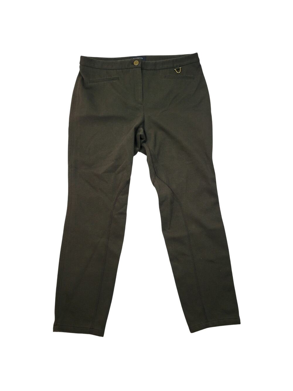 Talbots Dalton Pants Size 10P Olive Green Equestrian Riding 4Way Stretch Petites